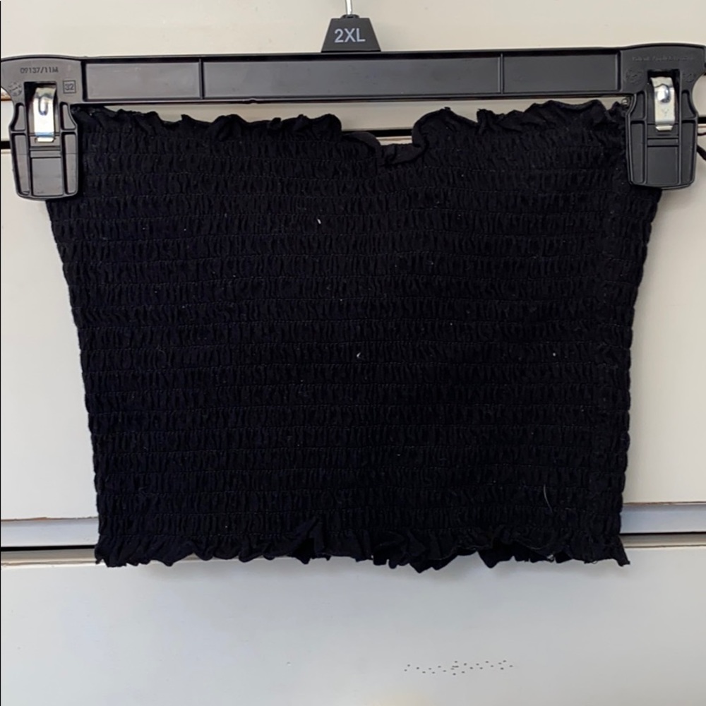 black ribbed tube top